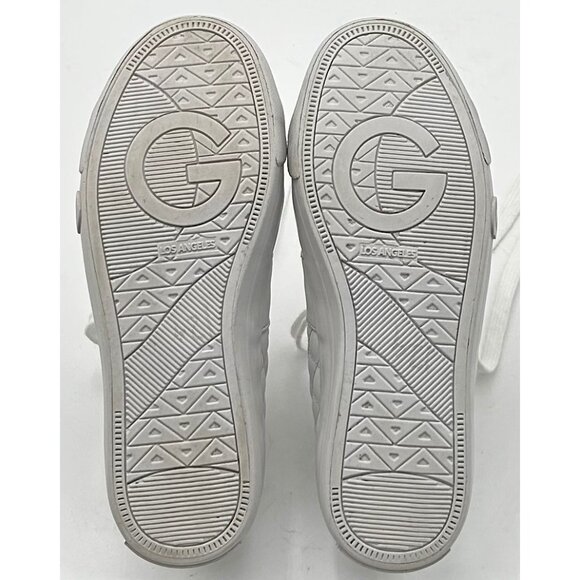 G by Guess White Y2K Quilted Sneakers Womens Size 8 Gold Logo Detail Los Angeles - Picture 6 of 6